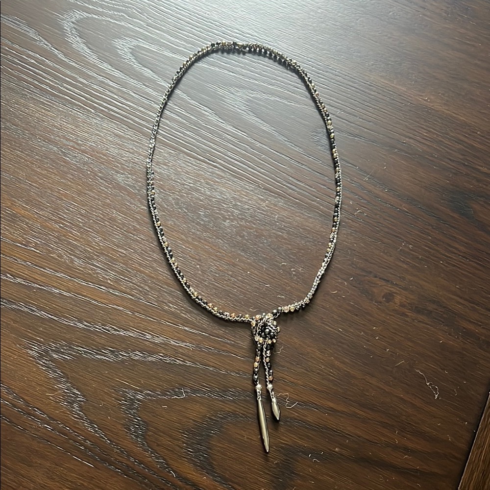 Stella & Dot Zoe Lariat Beaded with Knot Necklace